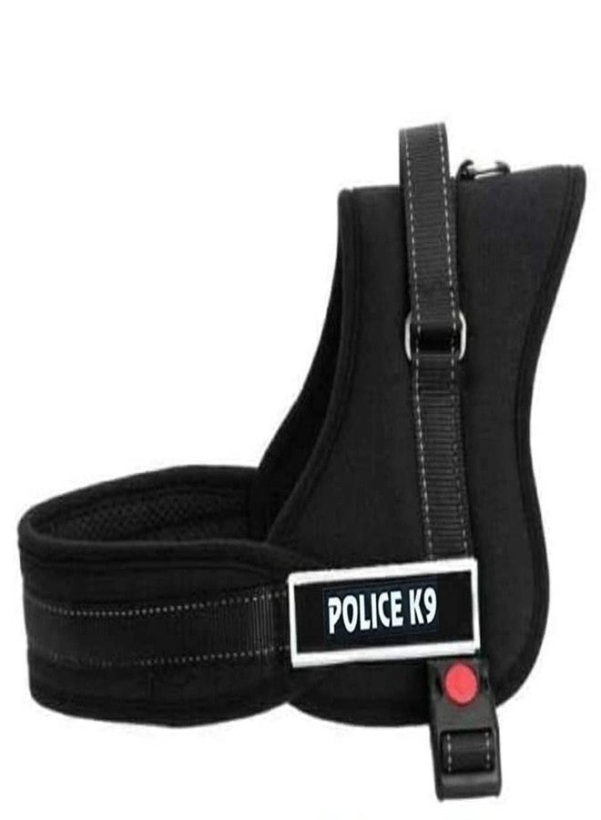 Pups&Pets Dog K9 Police Harness Dog Vest with Hook and Loop Straps and Handle and Adjustable (XL- 28-38 Inch Girth, Black). - Image 1